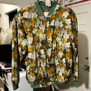 Vintage Unisex Casual Corner Flower Print Jacket Men’s S Women’s M